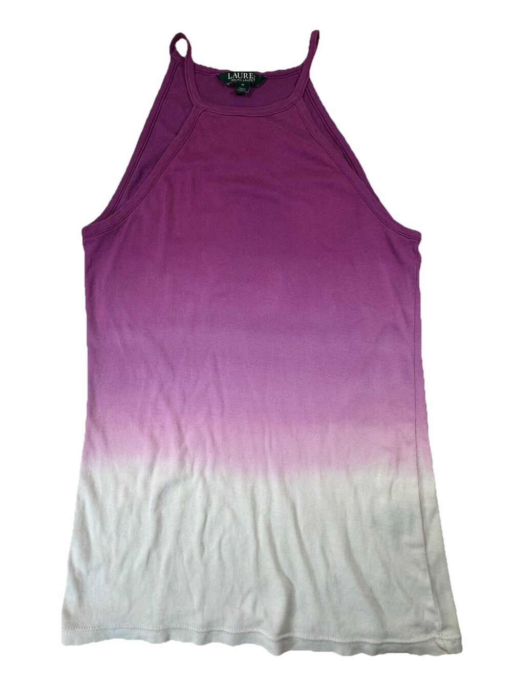 Lauren Ralph Lauren Women Purple Ombre Cami Tank Top M Halter Preppy Summer Chic